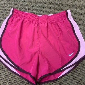 Nike women’s athletic dry fit tempo running shorts size med Hot pink